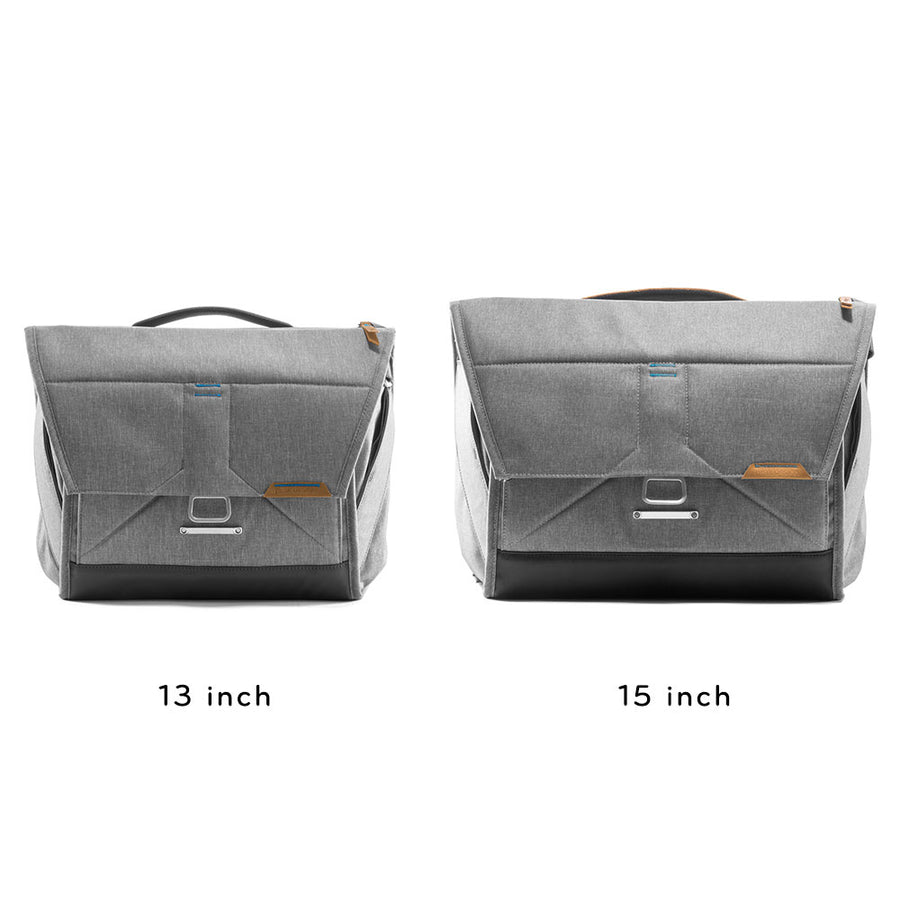 (image), Everyday Messenger Bag V1 Ash Size Comparison, BS-15-AS-2, BS-13-AS-2,